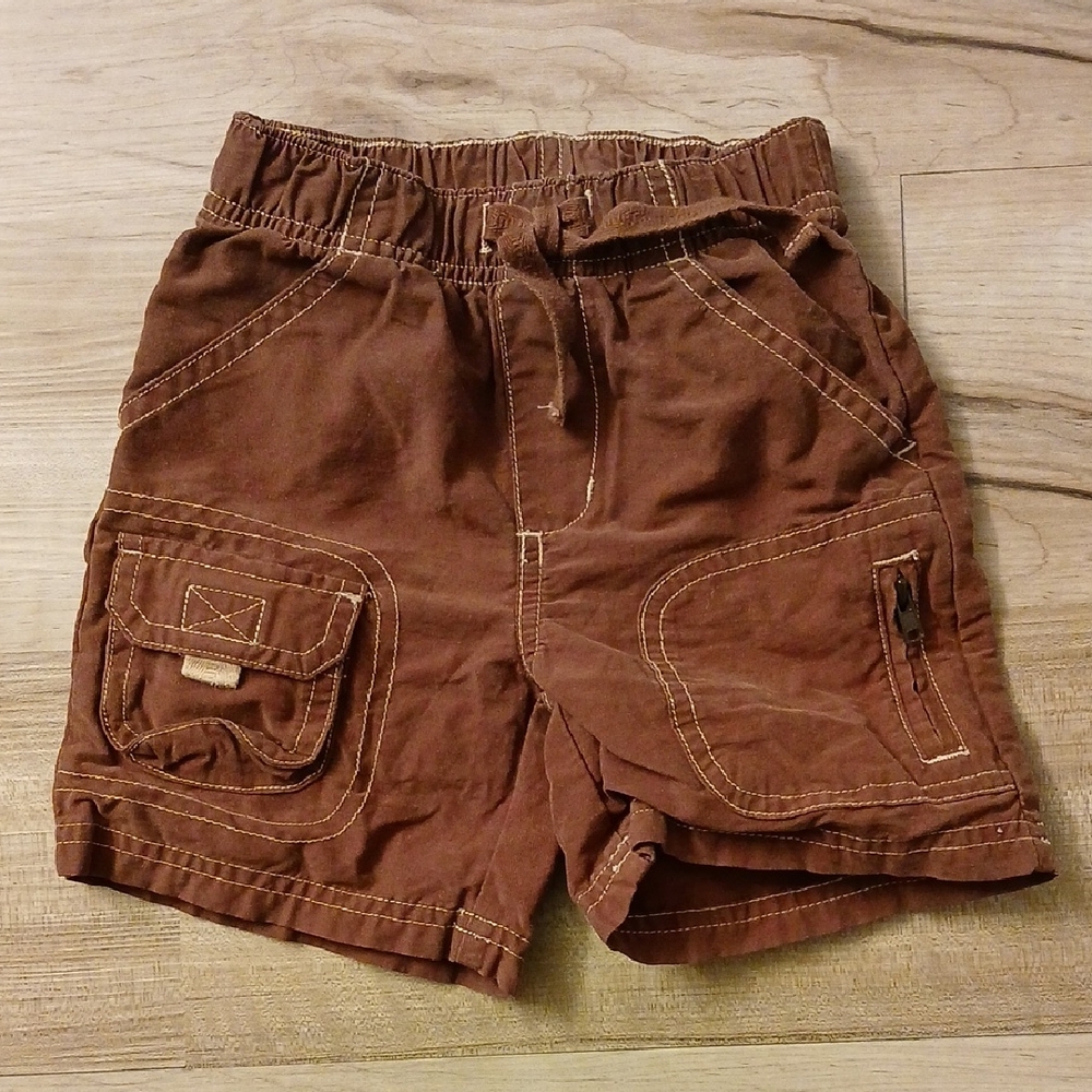 Gymboree Brown Cargo Shorts Vintage Size 18-24 Months Flaw (F)